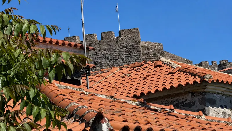 Rooftops below the castle of Molyvos